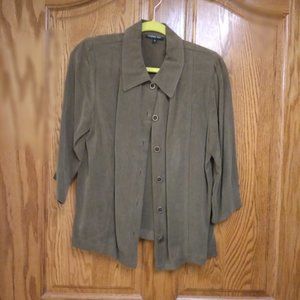 Vintage khaki green button down shirt